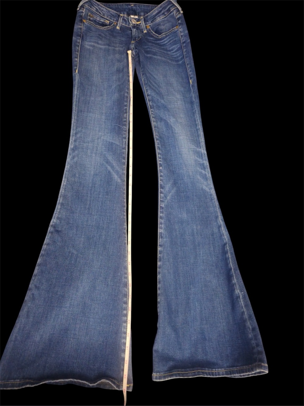True Religion Women’s  Low Rise Bell Bottom
 Taille Basse jeans size 24 - Picture 6 of 7